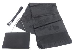 リサイクル　未使用品　喪服用帯揚げ・帯締め・和装バッグセット